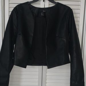 Short Leather Blazer